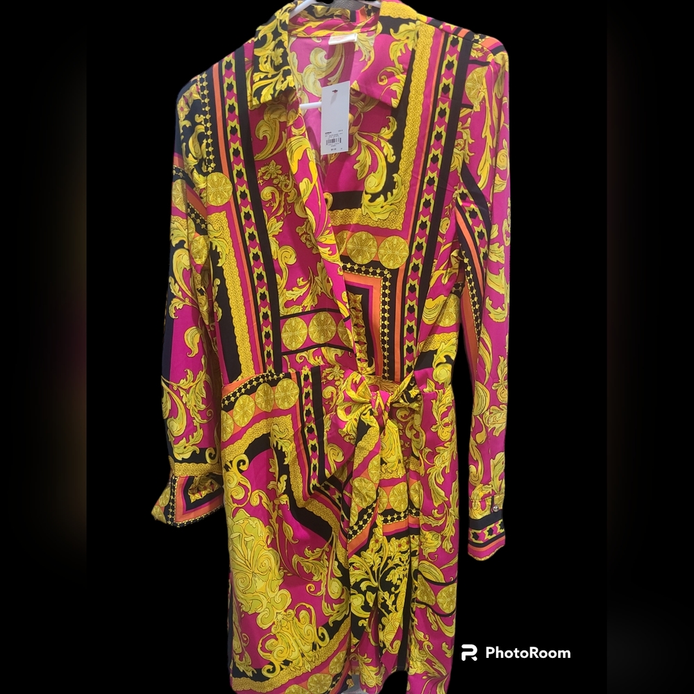 Versace inspired wrap women dress